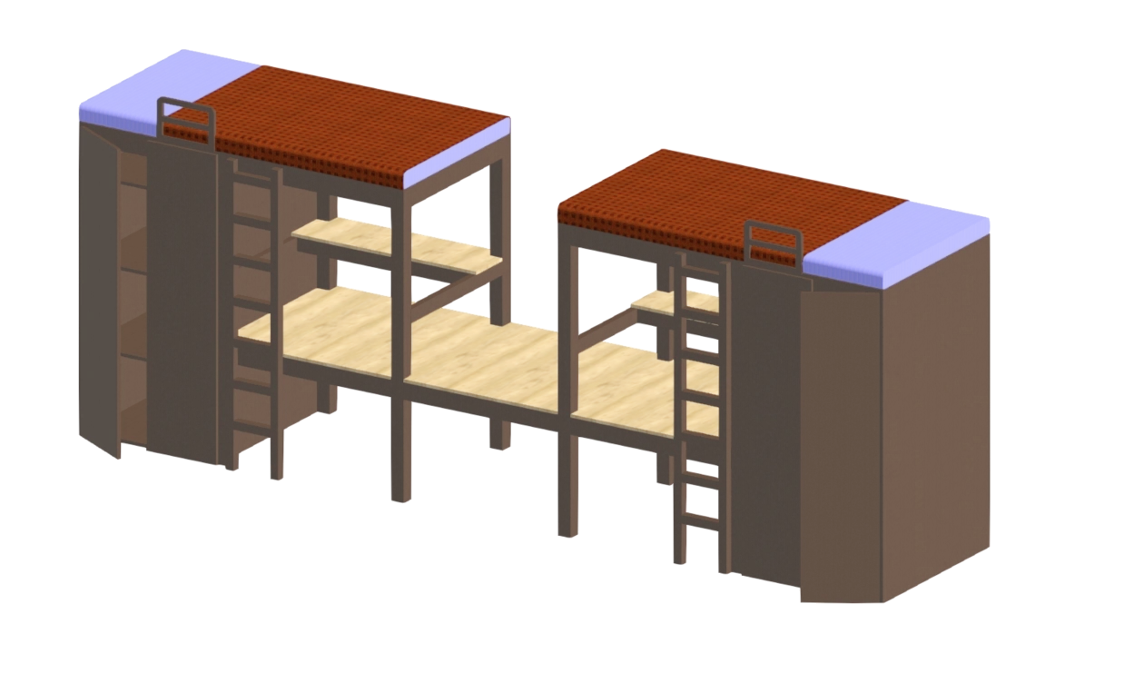 Famille Revit : Lits superposés avec rangements intégrés