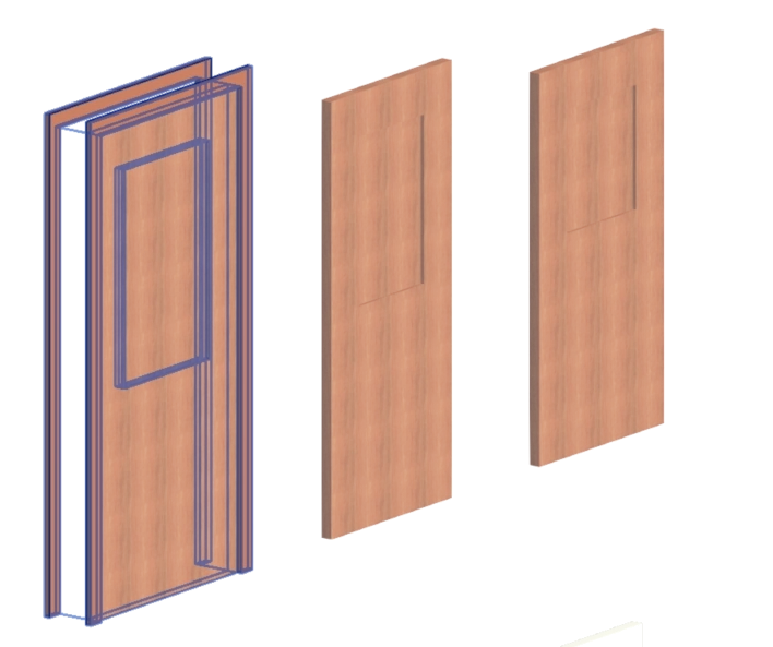 Famille Revit : Portes pleines en bois